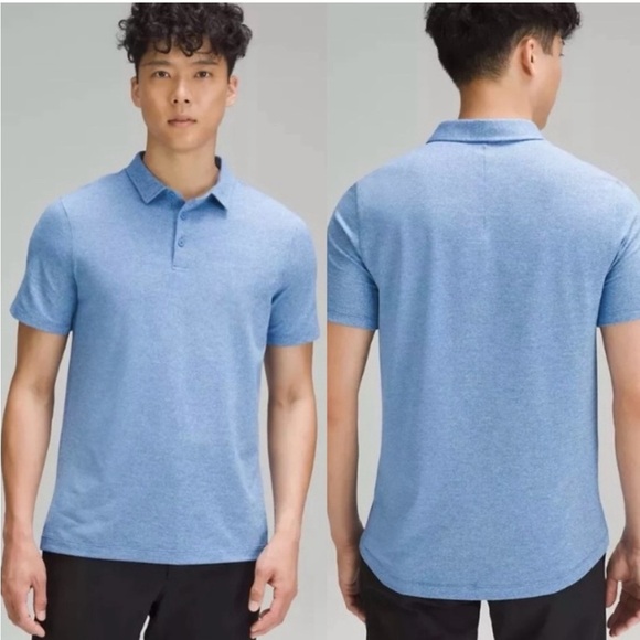 NWOT Evolution Polo Shirt Lululemon pique blue collared solid stretch solid golf - Picture 1 of 9